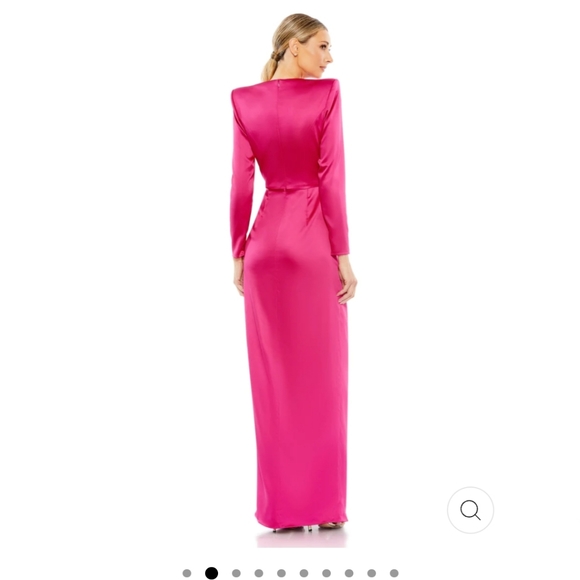 Mac Duggal LONG SLEEVE STRUCTURED BOW DRAPED GOWN - Picture 2 of 7